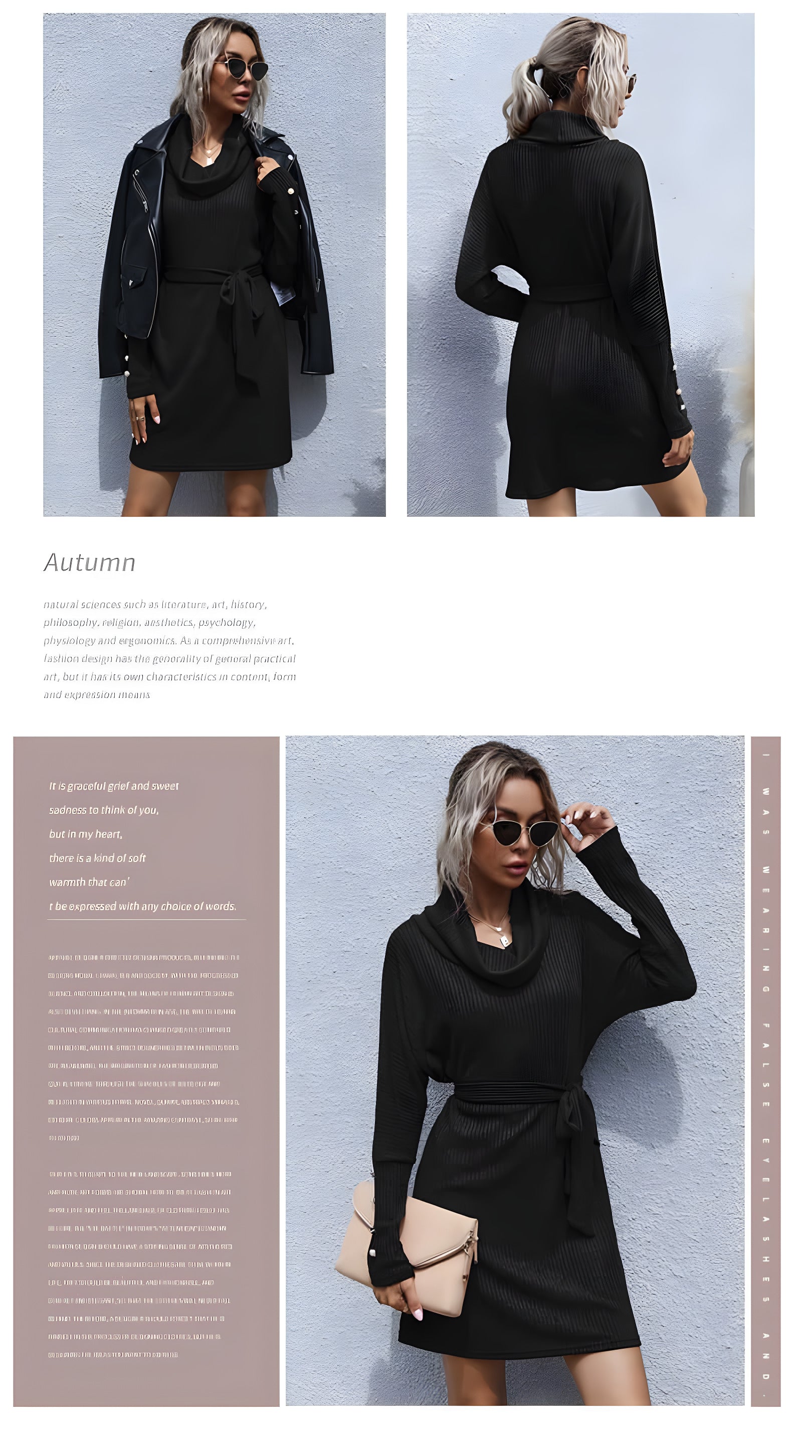 Madeleine Turtleneck Knit Midi Dress#Color_Black