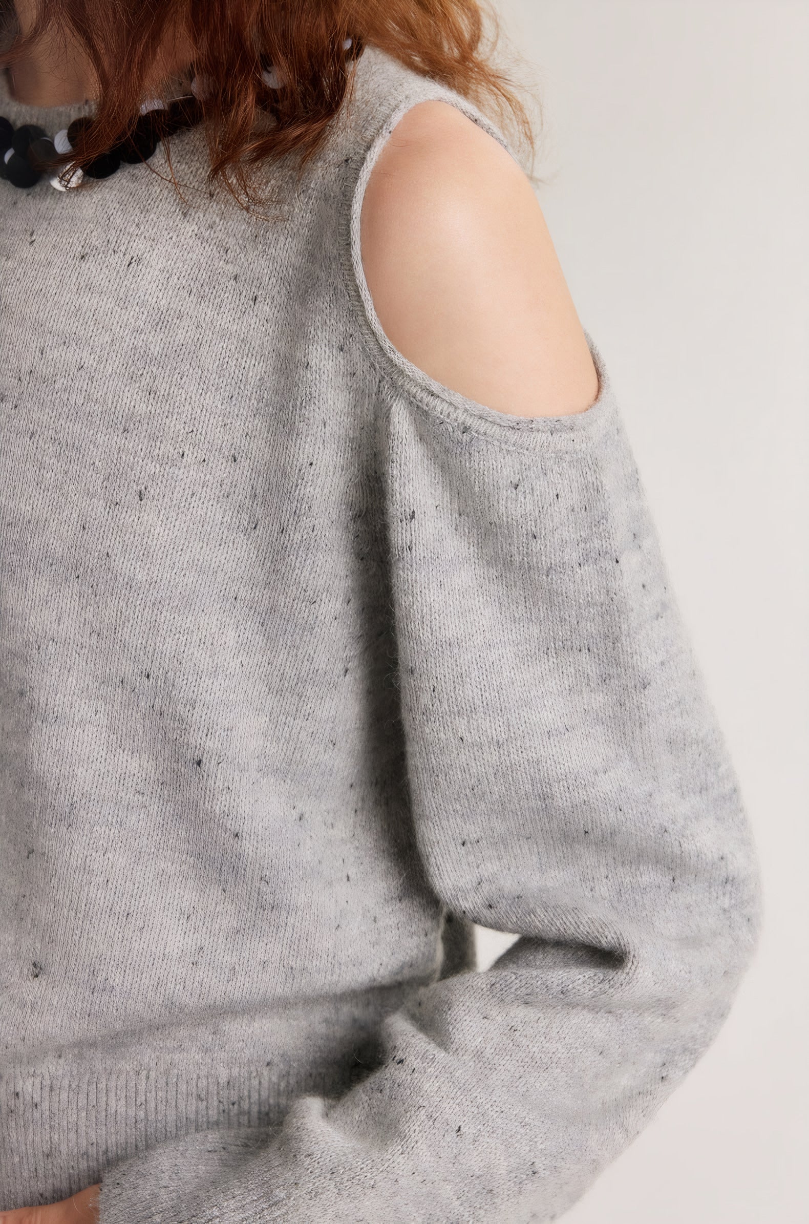 ELNOVÉ Aline Off-Shoulder Bouclé Sweater