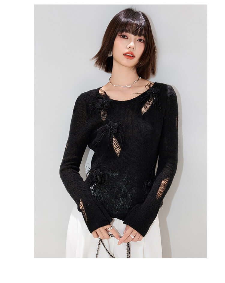 Émeline Openwork Knit Sweater