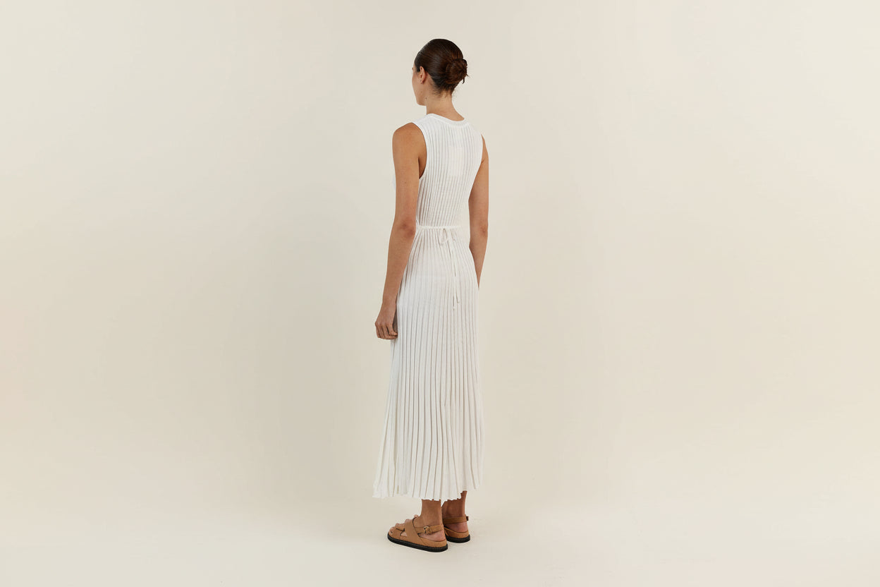Pleated Ribbed Knit Tank Maxi Dress — alternate angle