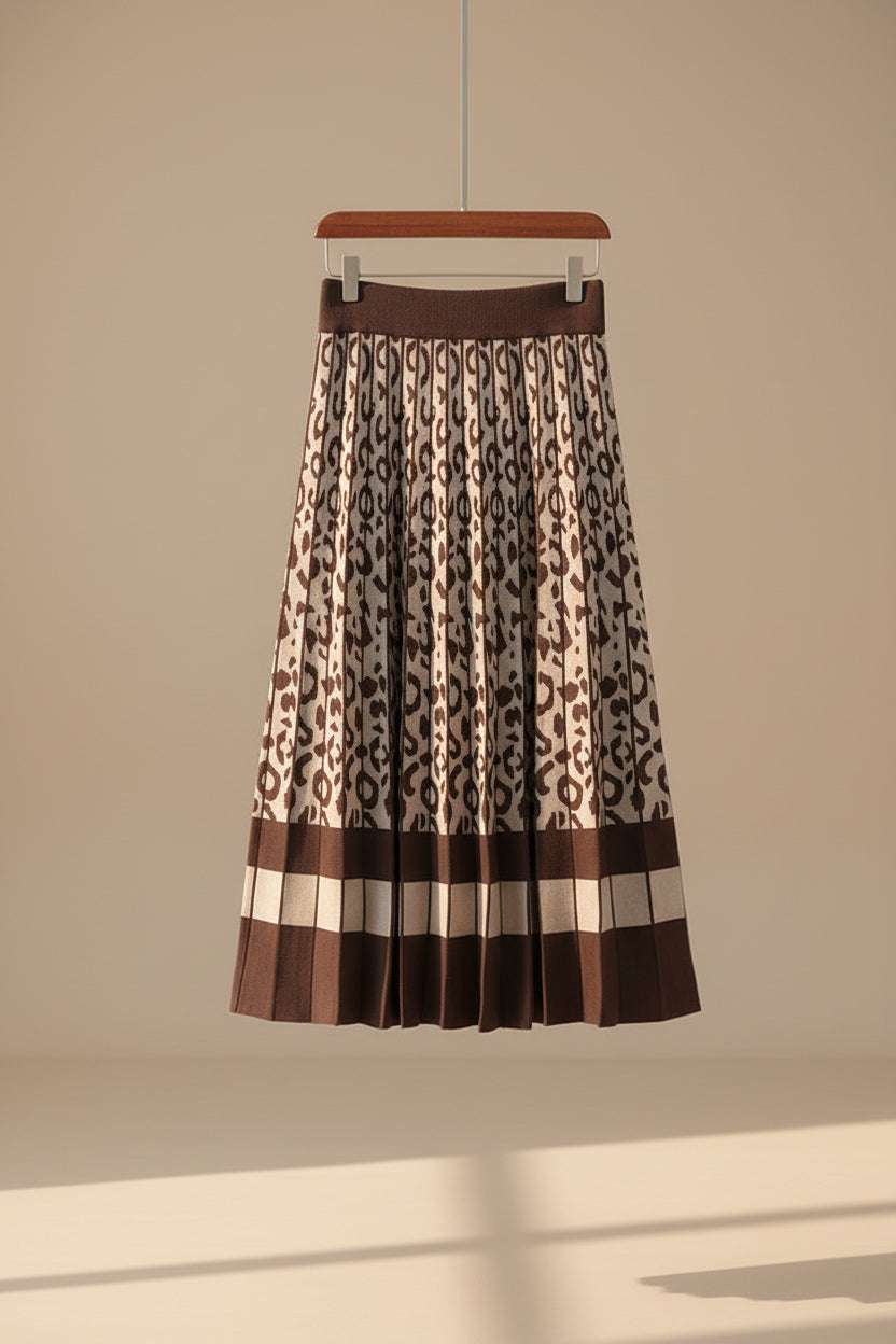 ELNOVÉ Knit Maxi A-Line Skirt