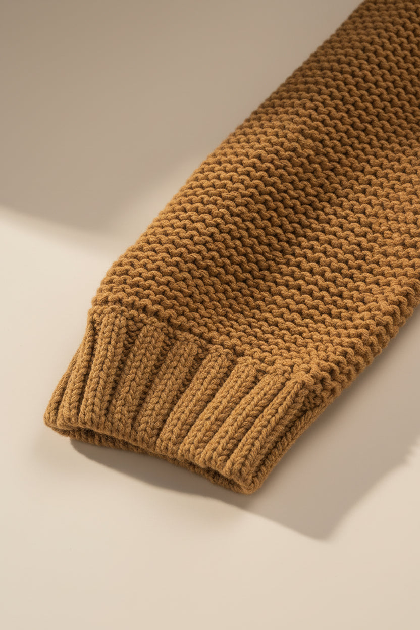 Cable-Knit Handmade Turtleneck Sweater — Detail View 13