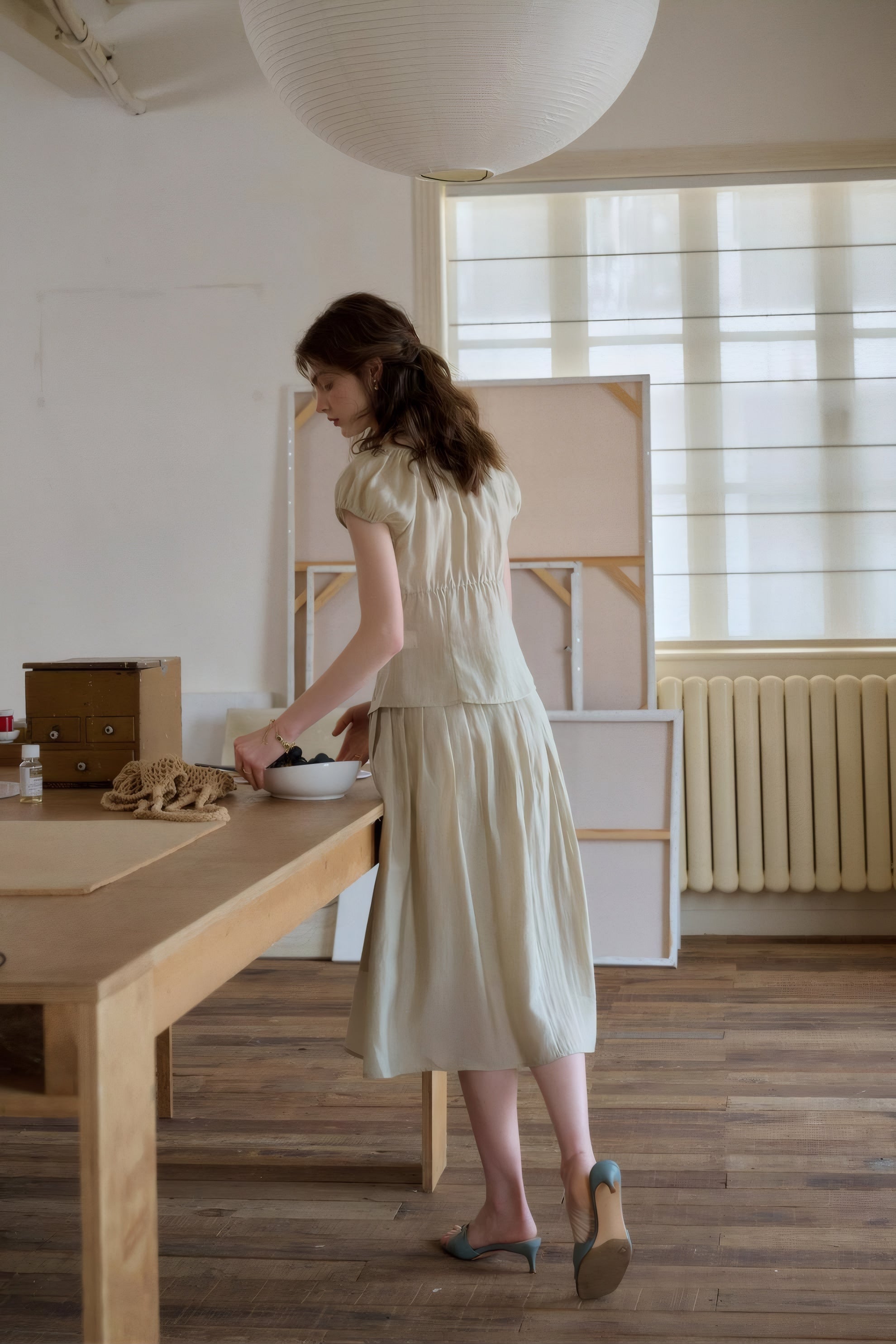 ELNOVÉ Thomasine Embroidered Tencel Skirt
