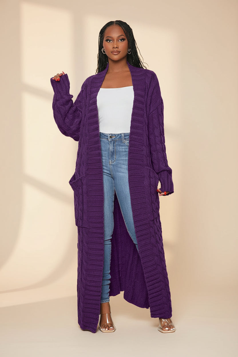 ELNOVÉ Long Knit Cardigan