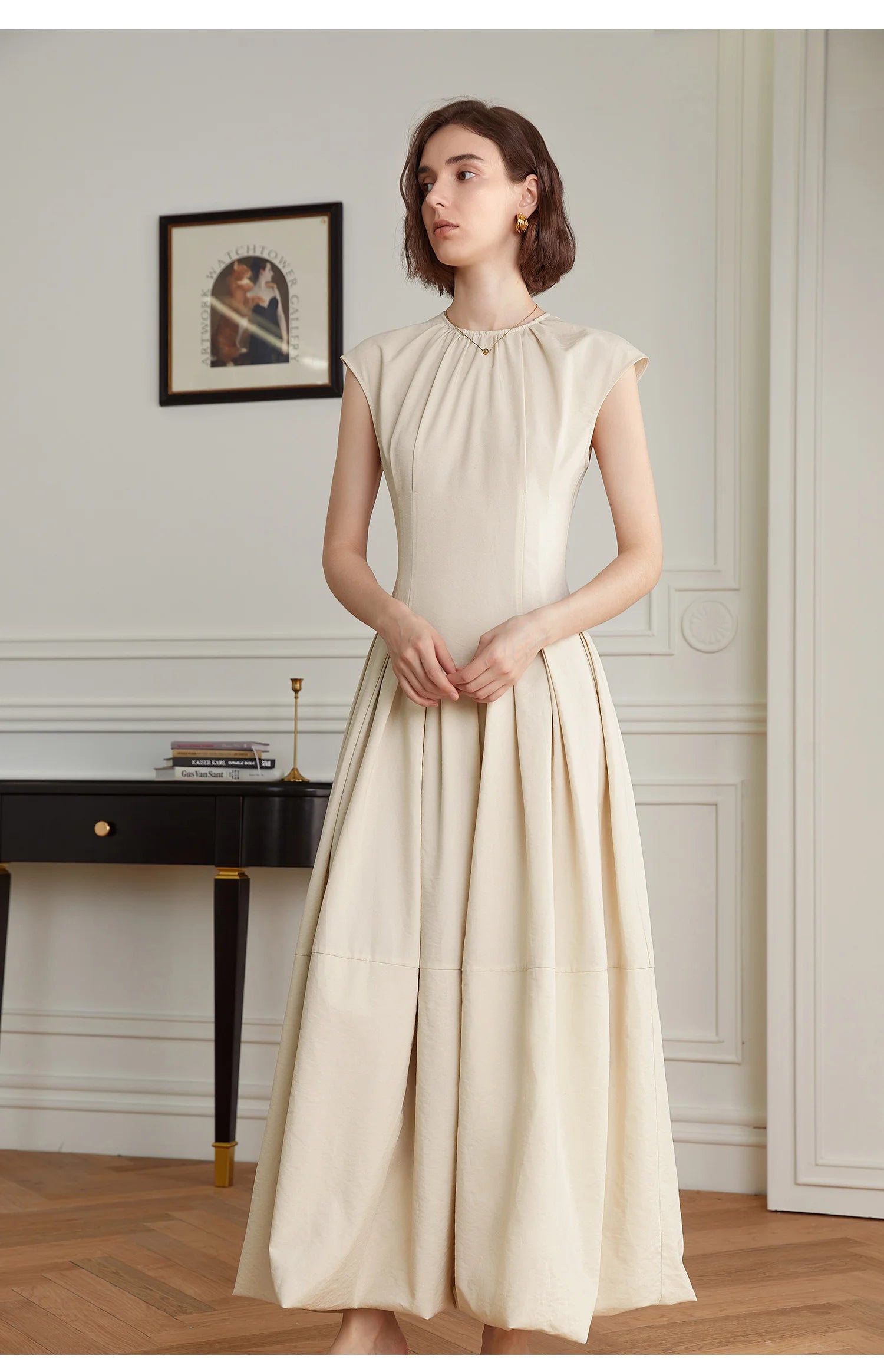 Mathilde pleated midi dress