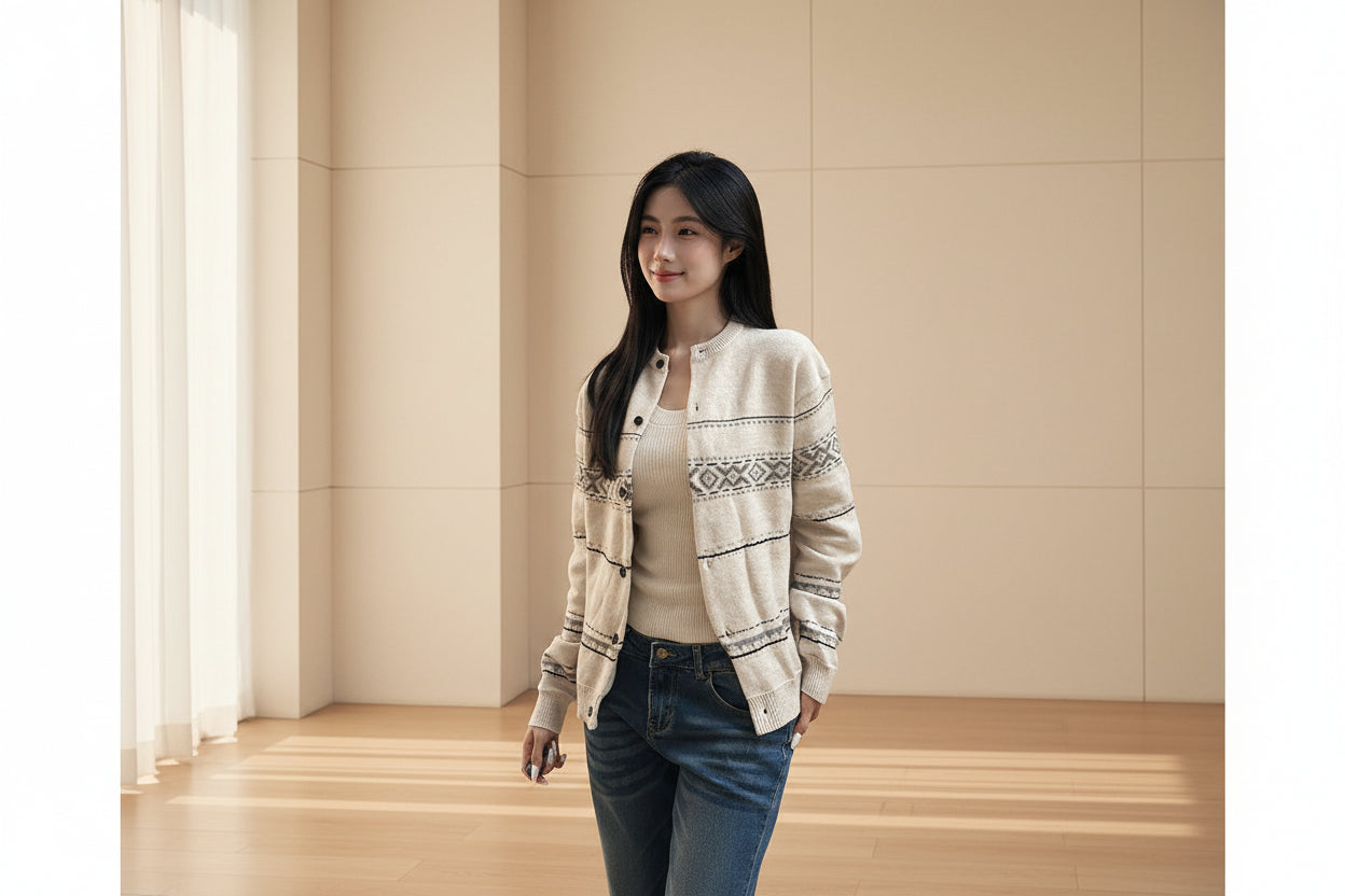 Fair Isle Knit Cardigan