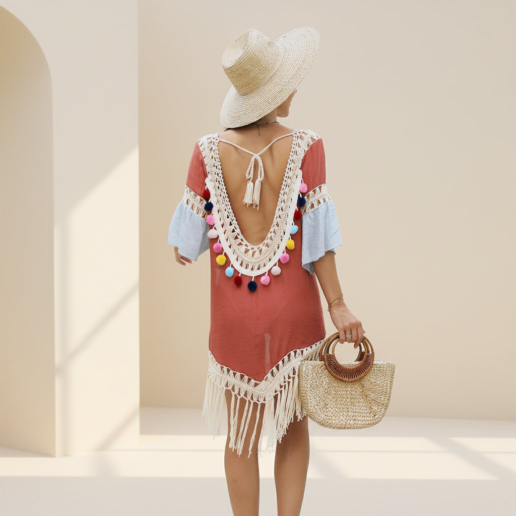 ELNOVÉ Crochet Beach Cover-Up