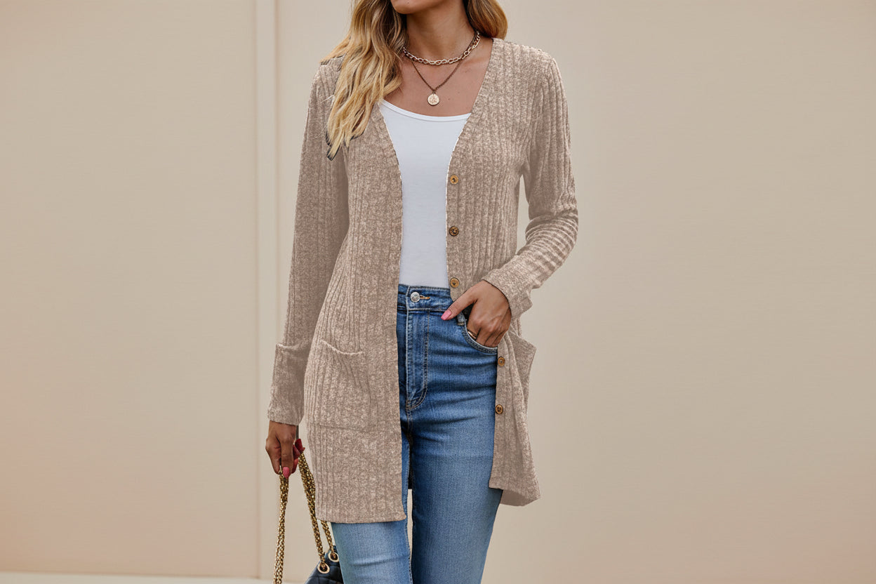 Autumn Knit Wrap Cardigan — Detail View 7