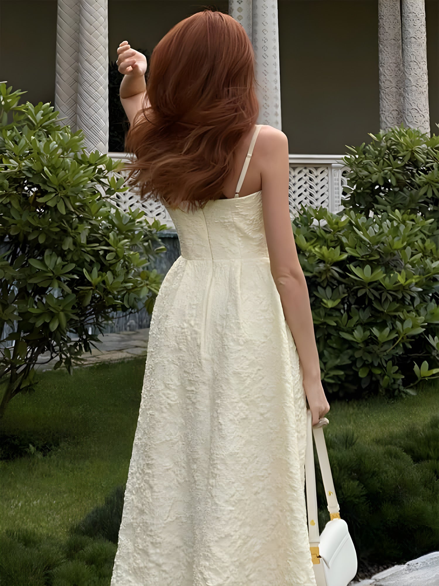 Céleste One-Shoulder Midi Dress#Color_Apricot