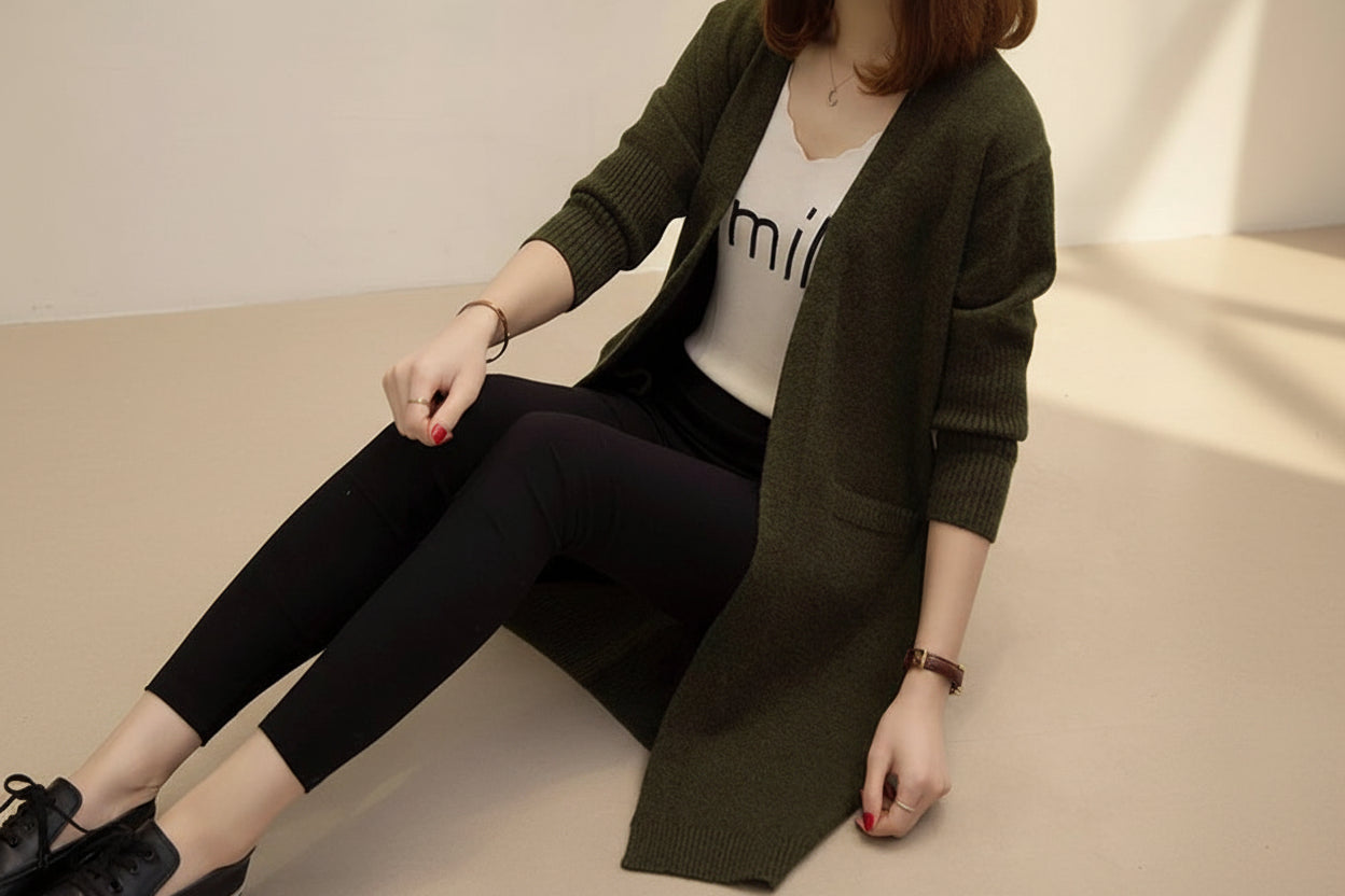 Relaxed Knit Cardigan — Detail View 5