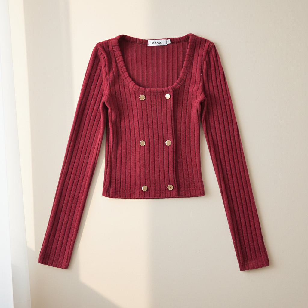 Short Knit Base Layer Sweater — Front View