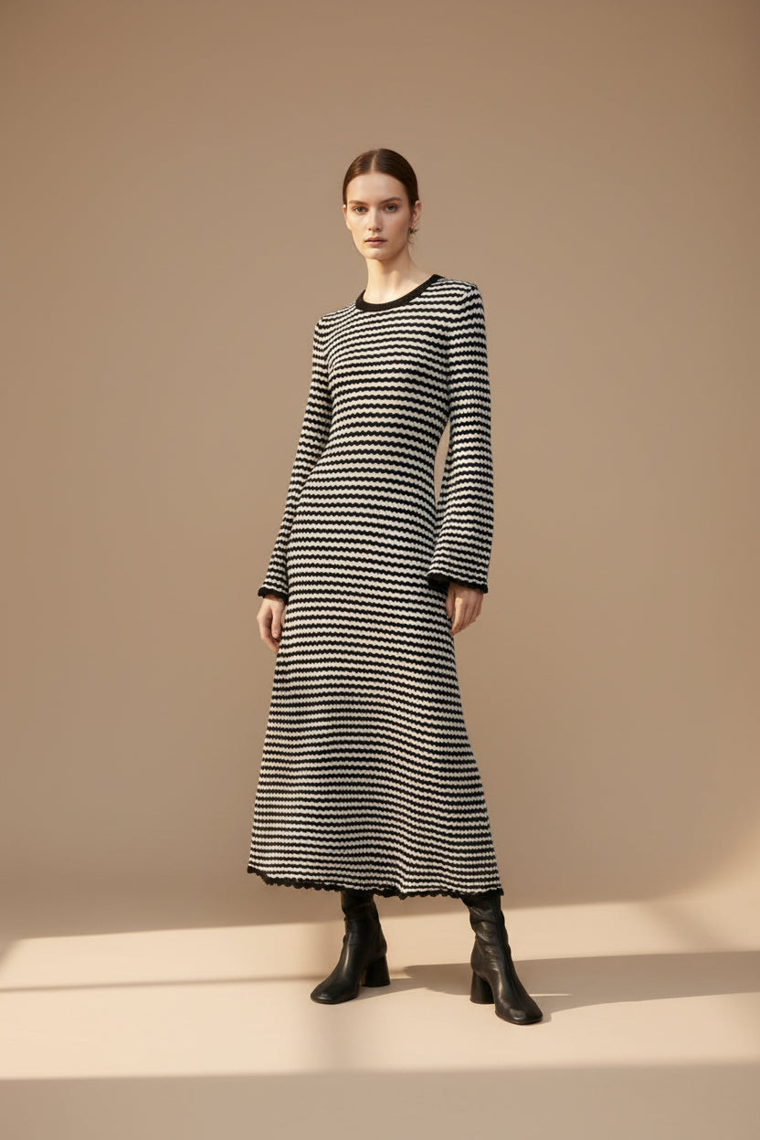 Striped Knit Maxi Dress