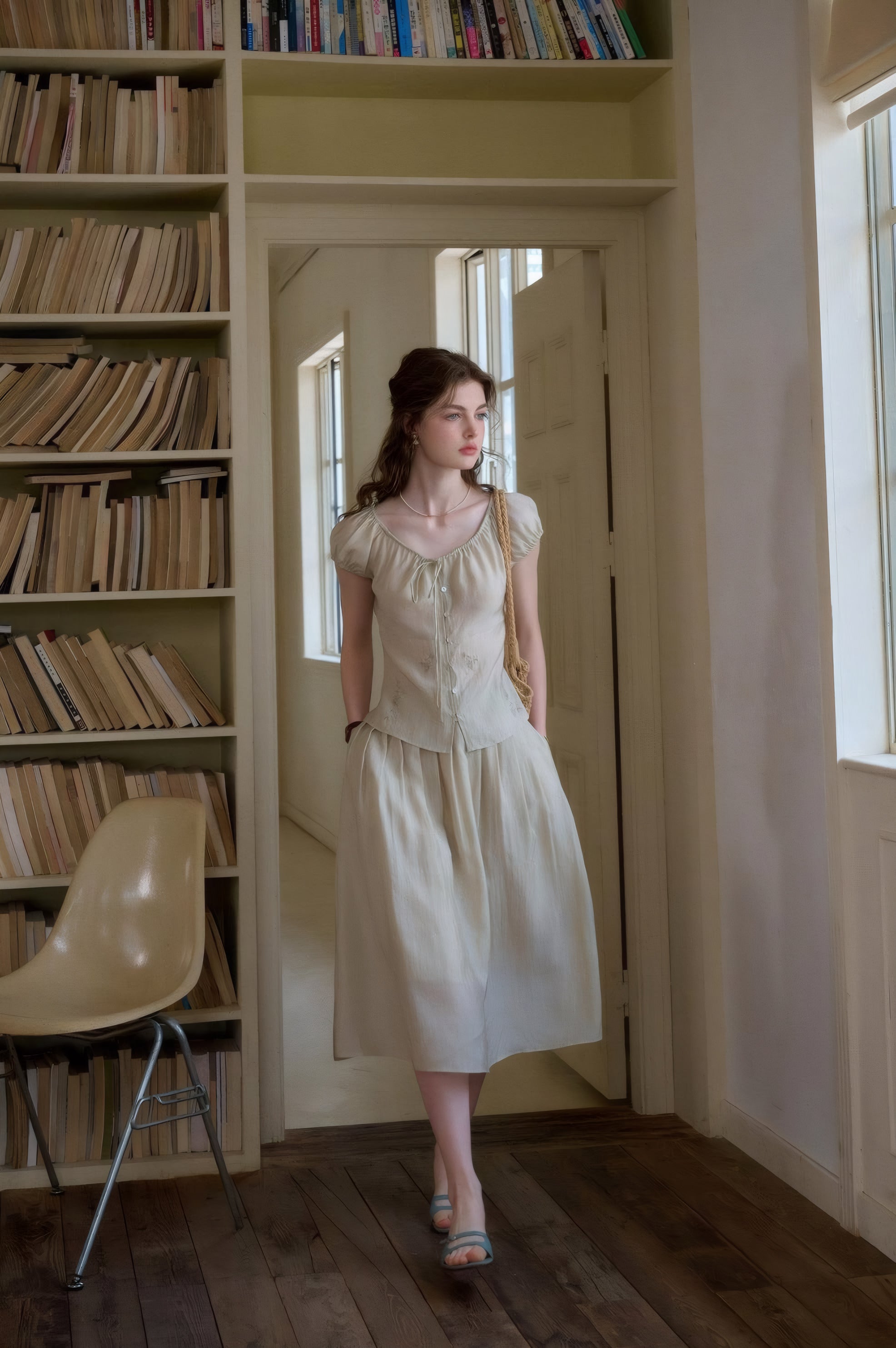 ELNOVÉ Thomasine Embroidered Tencel Skirt - Set
