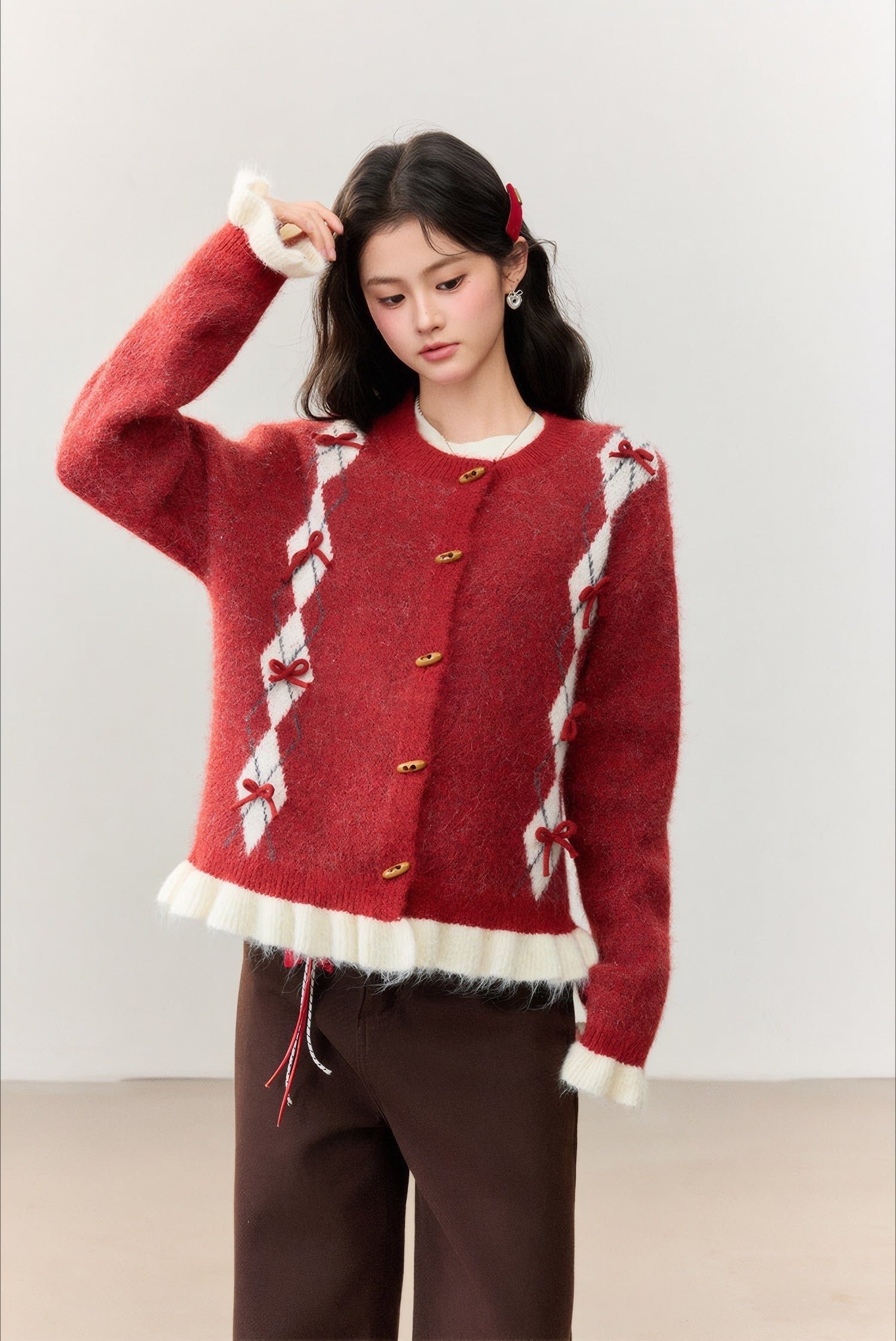 ELNOVÉ Éloise Bow-Detail Cardigan
