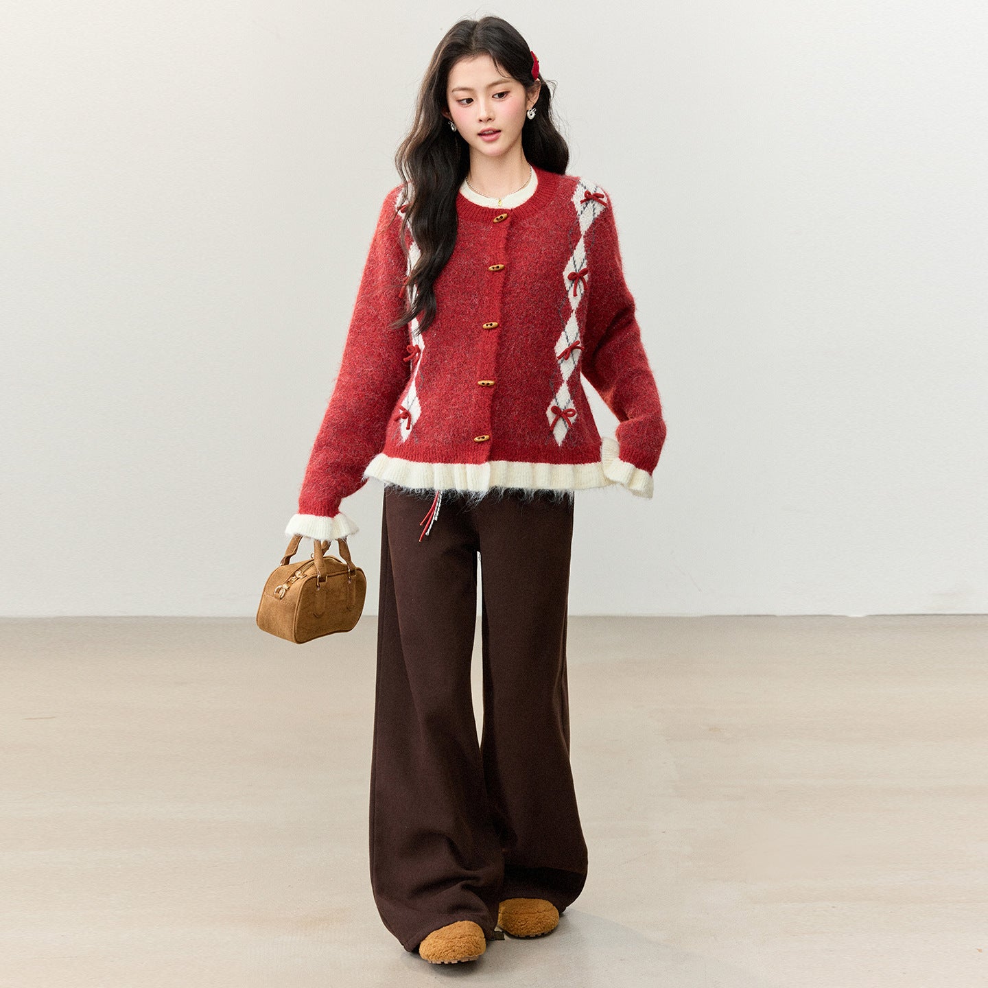 ELNOVÉ Éloise Cardigan con dettaglio di fiocco