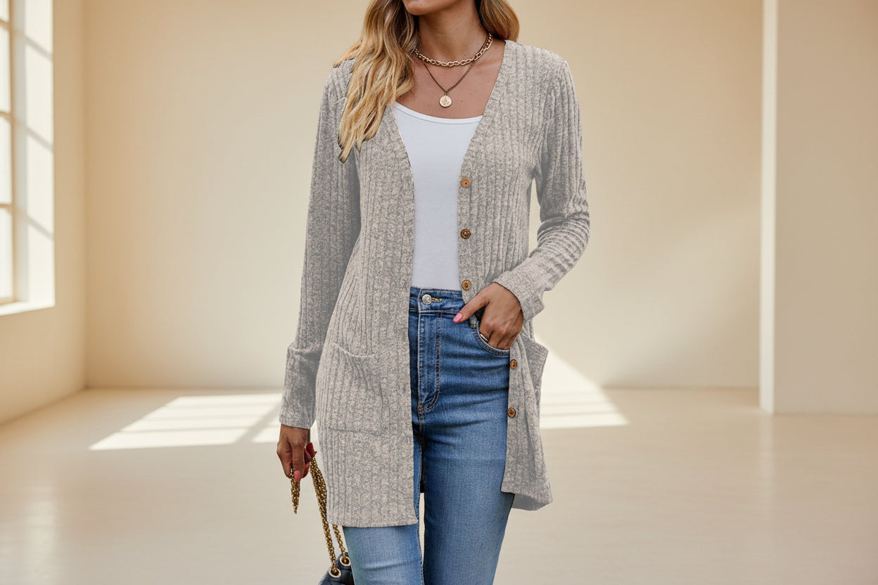 Autumn Knit Wrap Cardigan — Detail View 6