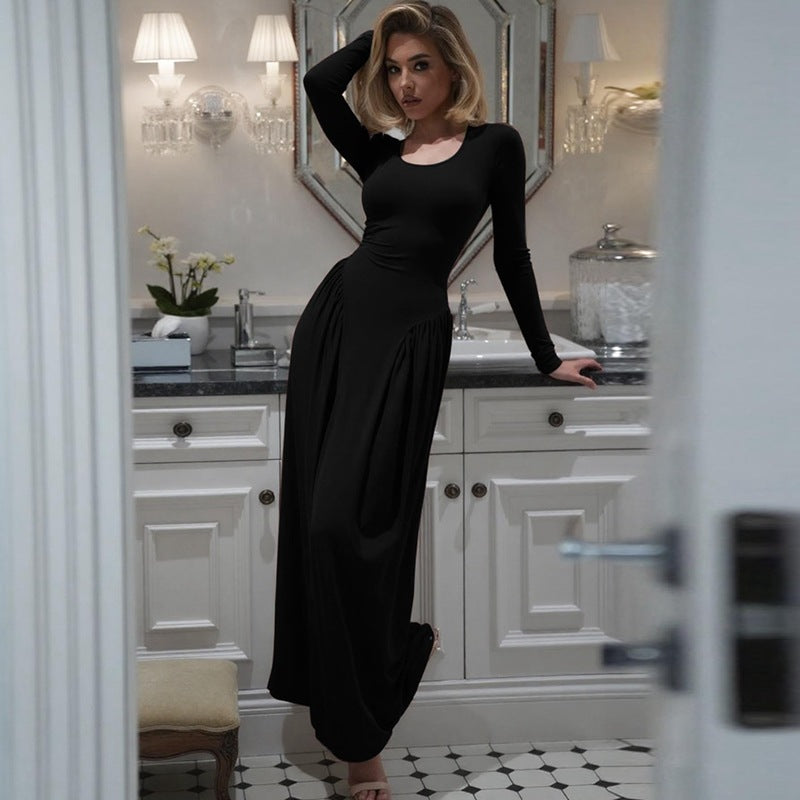 ELNOVÉ Marine U-Neck Dress