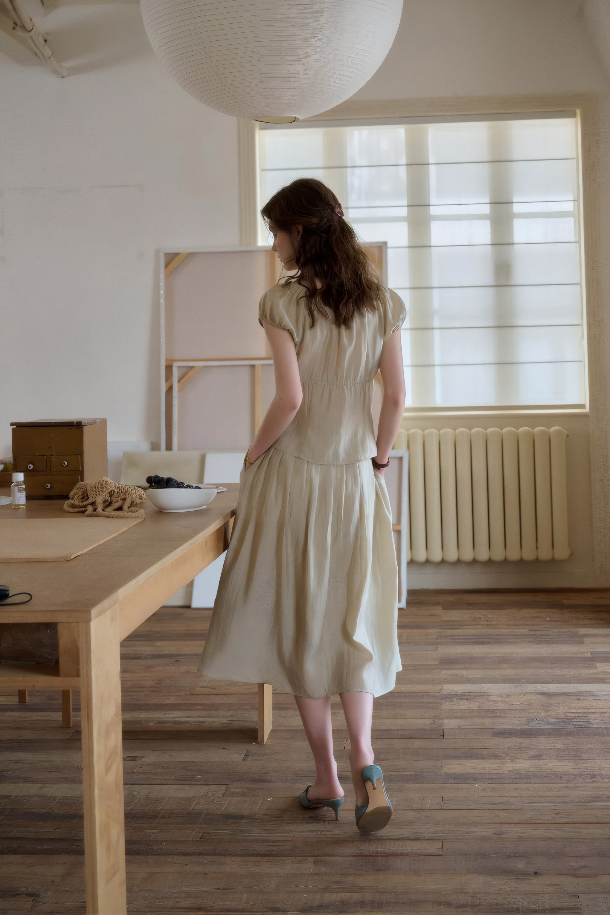 ELNOVÉ Thomasine Embroidered Tencel Skirt