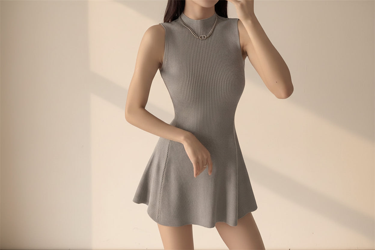 Slim Fit Knit Skirt — Detail View 1