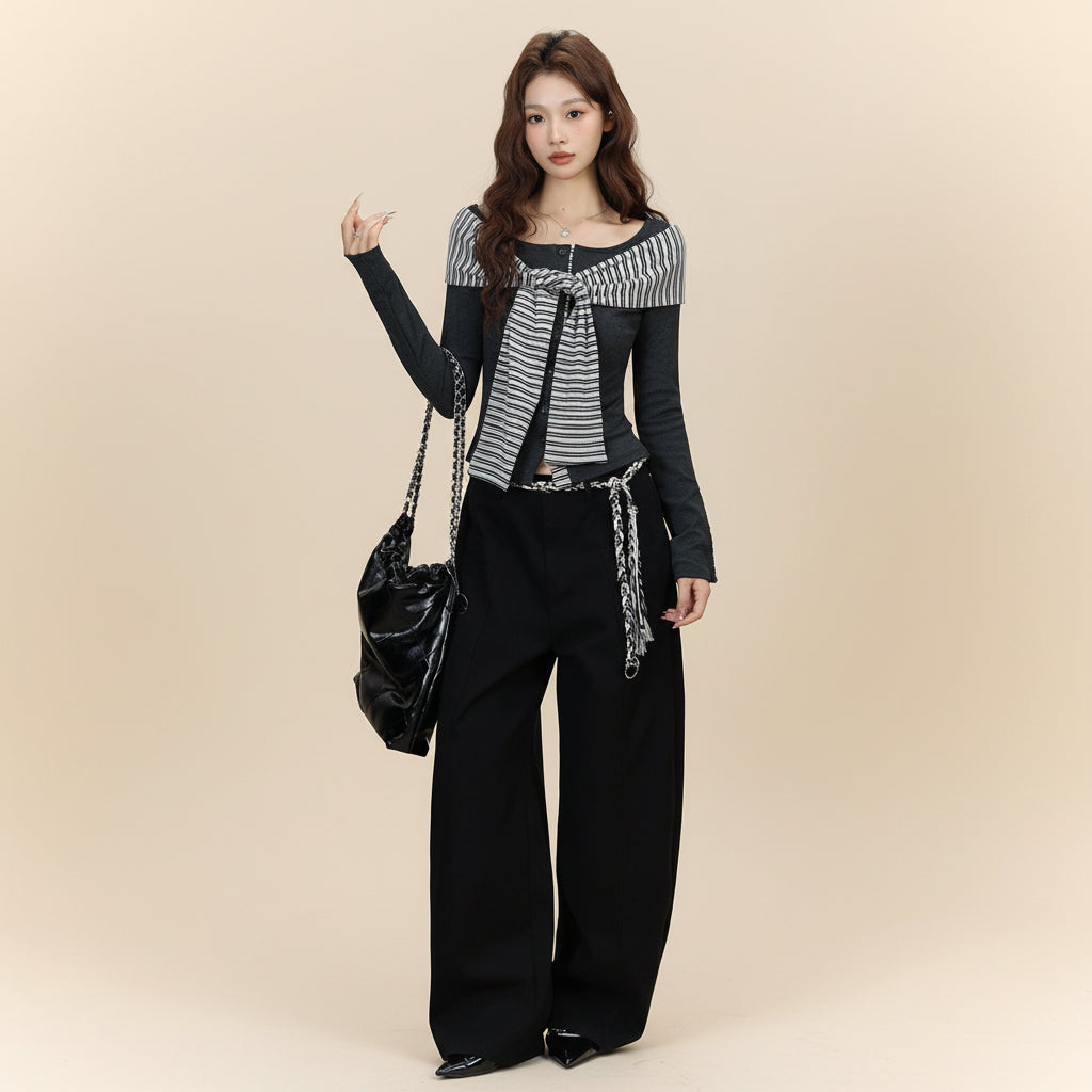 Knit Cardigan & Shawl Two-Piece Set — View 4