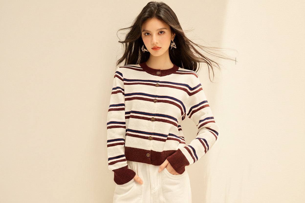 Striped Knit Cardigan