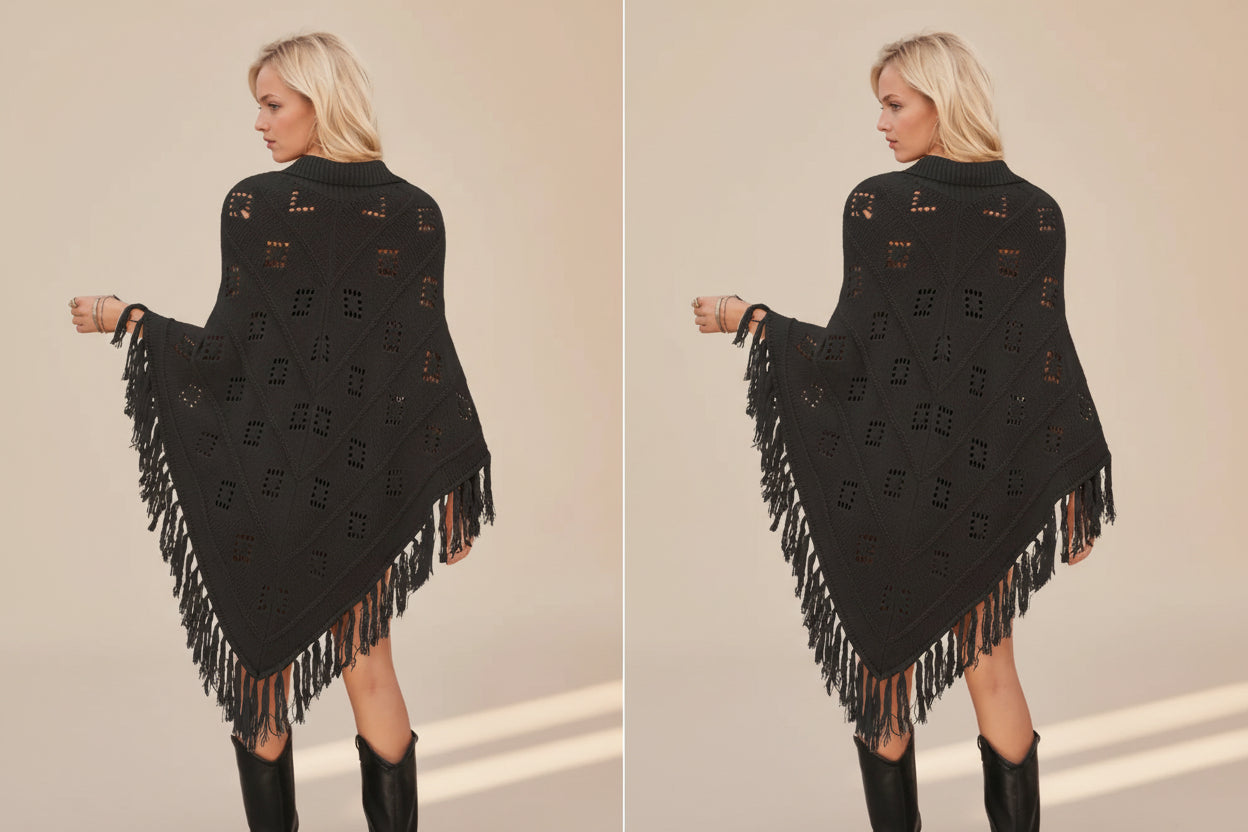 Tassel Trim Openwork Knit Cover-Up — alternate angle