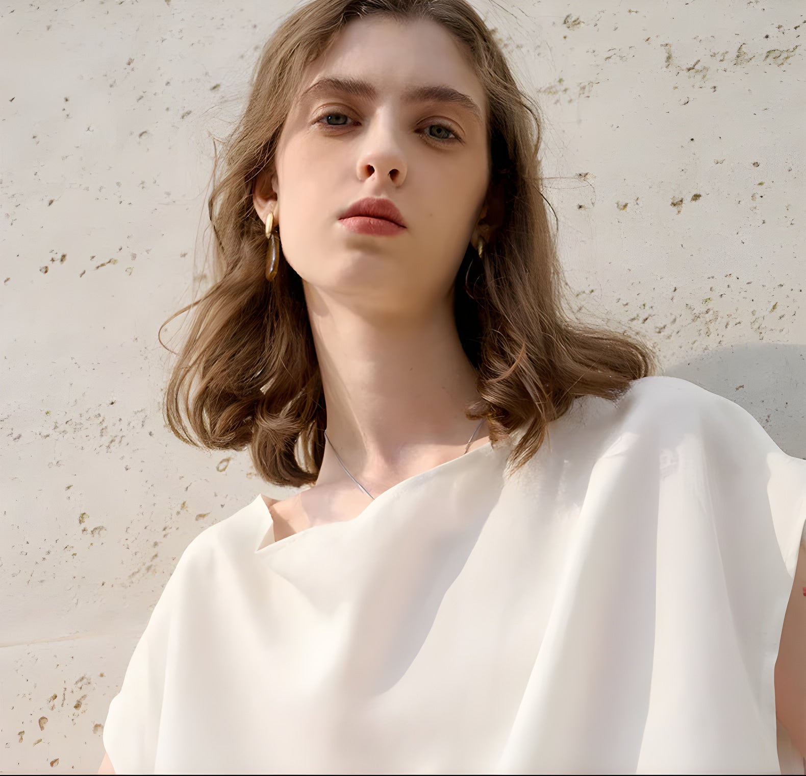 Simone Tencel Swing-Collar Belted Top