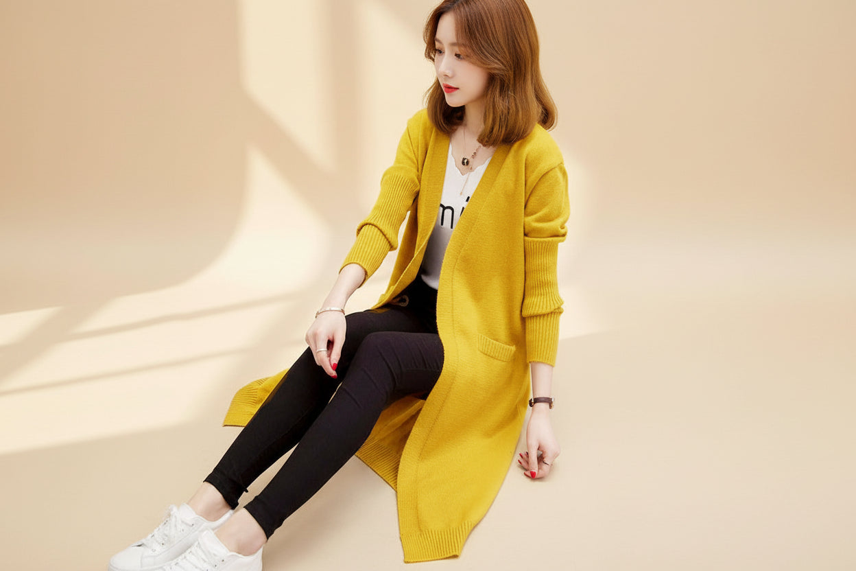 Relaxed Knit Cardigan — Detail View 1