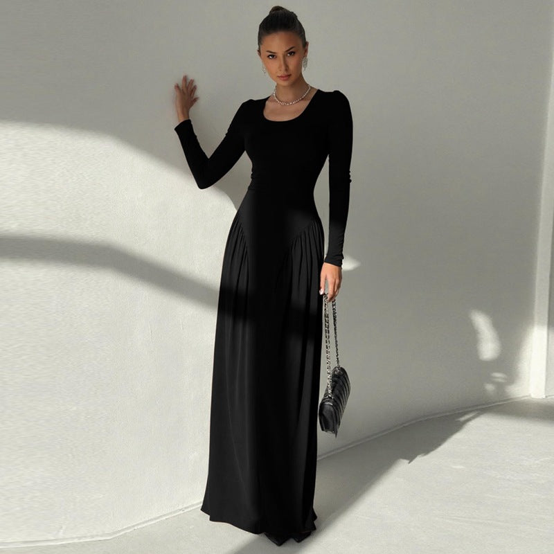 ELNOVÉ Marine U-Neck Dress