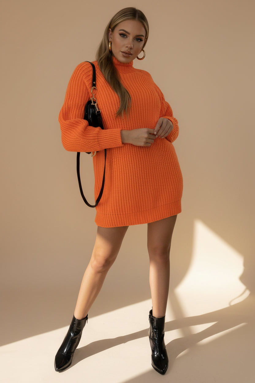 ELNOVÉ Knit Long Sleeve Sweater Dress