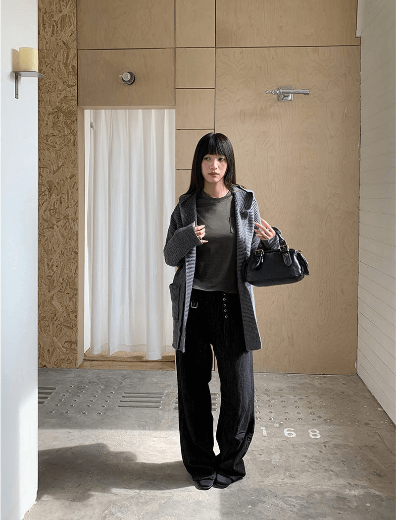 Héloïse Hooded Ribbed Knit Sweater