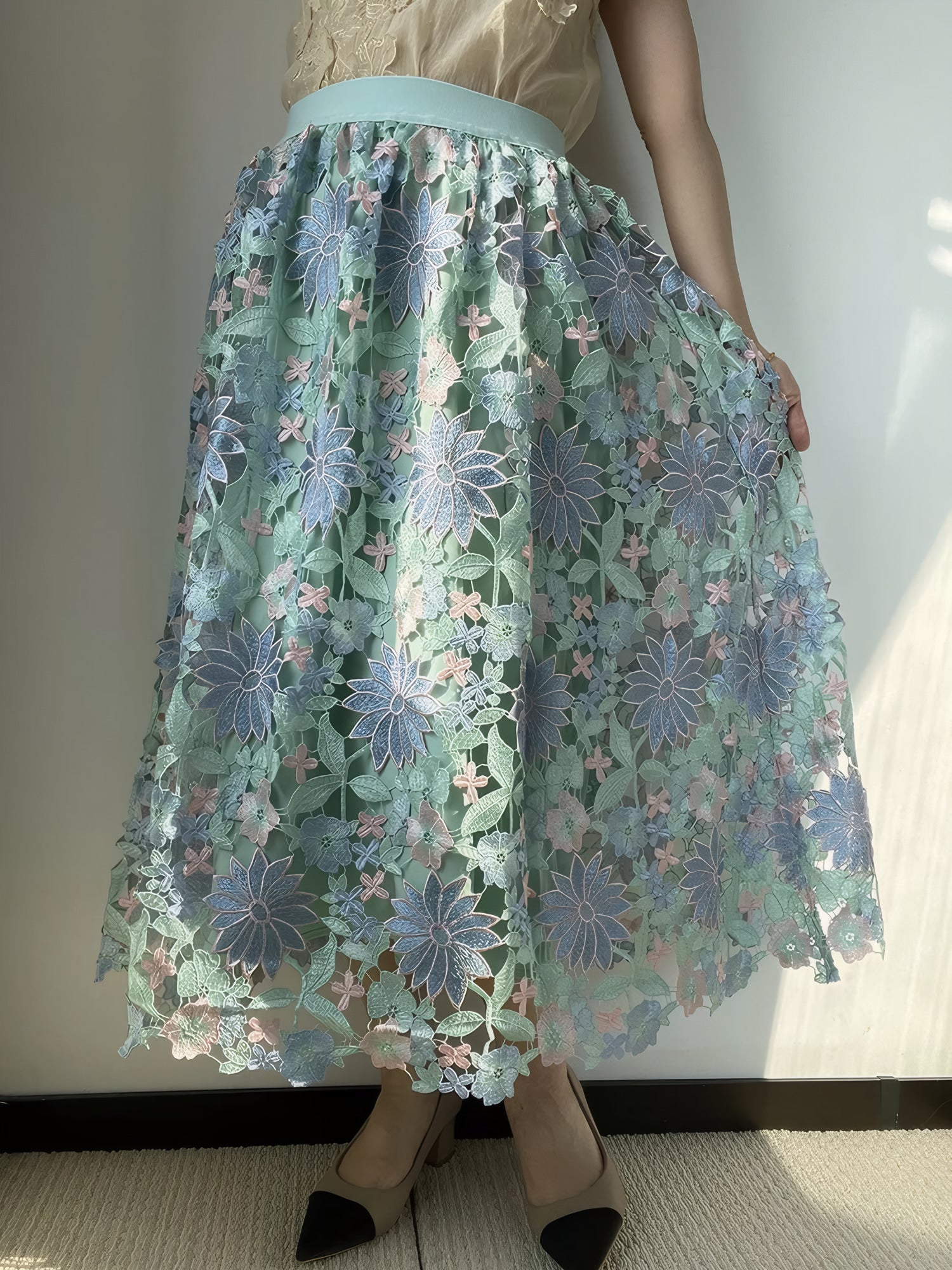 ELNOVÉ Séverine Openwork Skirt