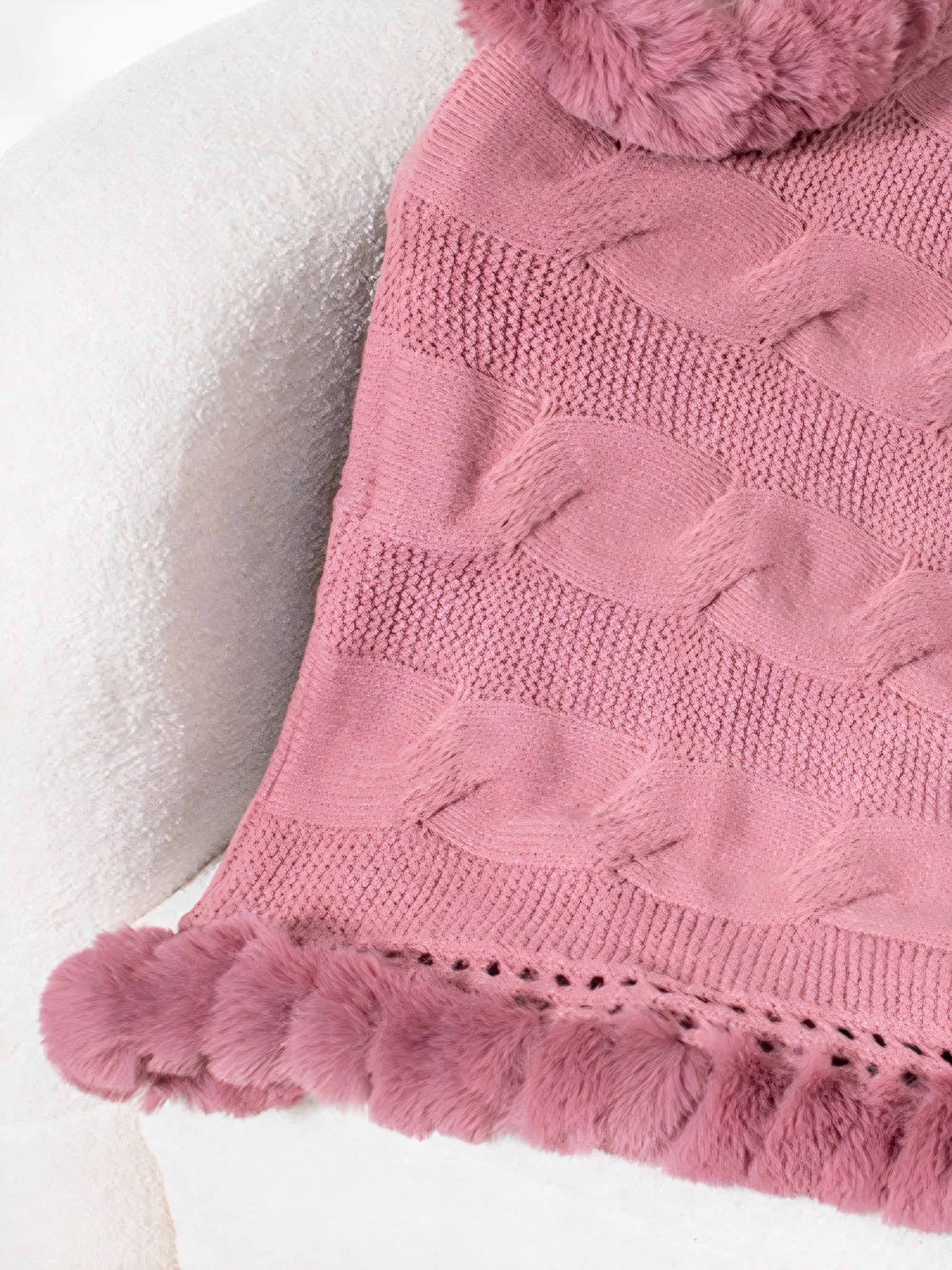 ELNOVÉ Renée Cable-Knit Poncho