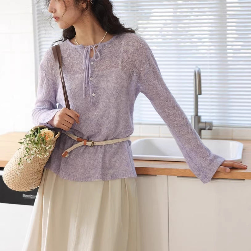 ELNOVÉ Patricia Tencel-Blend Knit Top