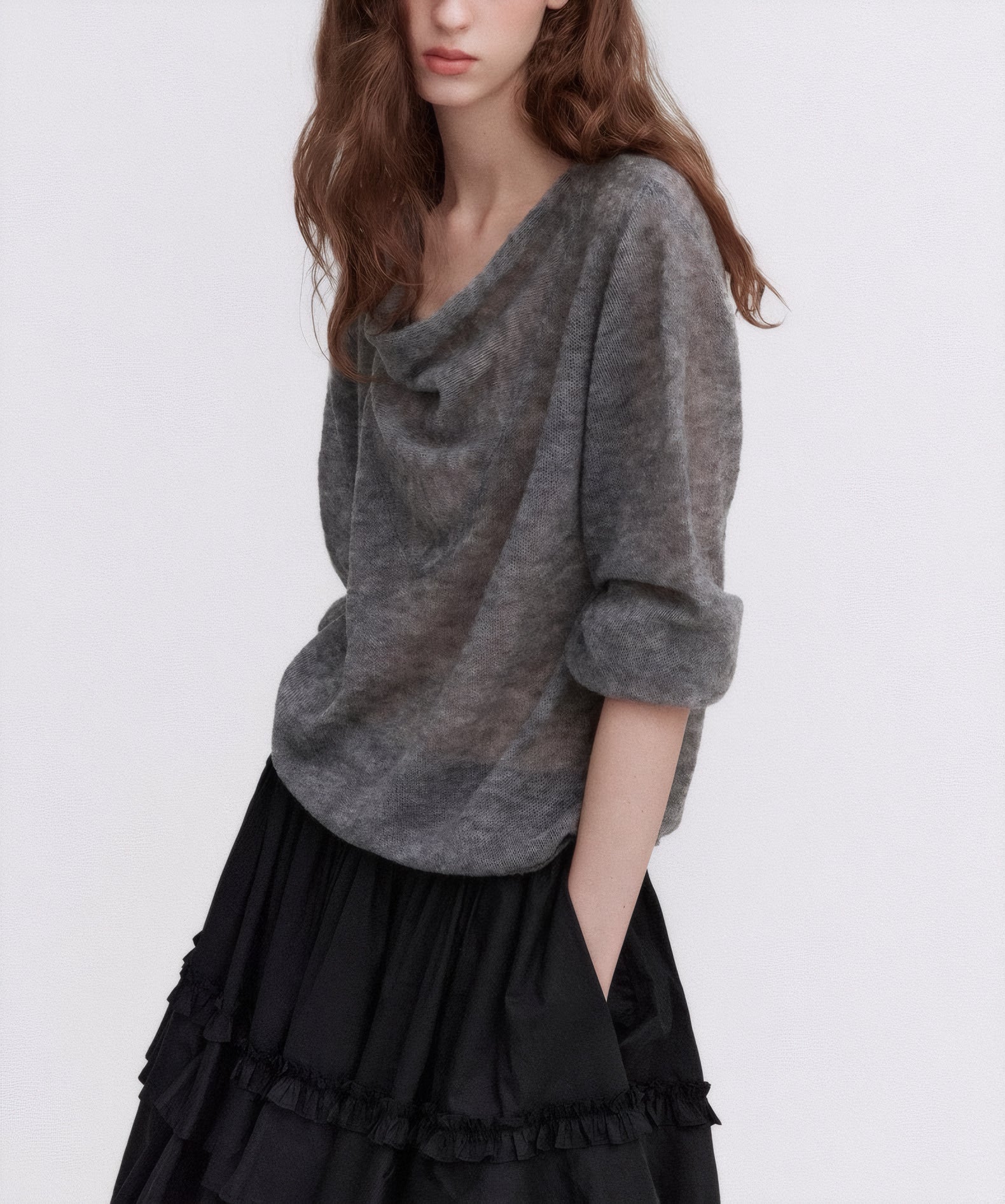 ELNOVÉ Mélanie Deep U-Neck Merino Sweater