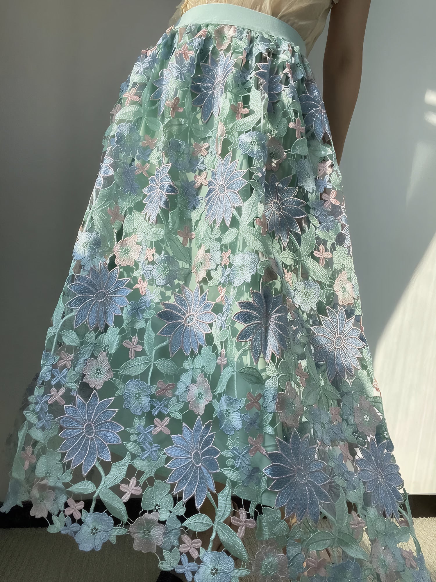 ELNOVÉ Séverine Openwork Skirt