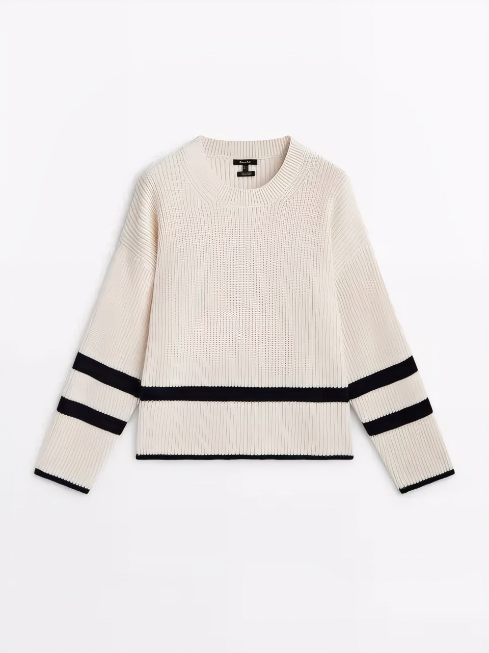 jersey de punto a rayas con botones laterales